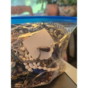 2.18 Lbs Jewelry Lot Crafters Beads Jewelry Bundle Broken Jewelry